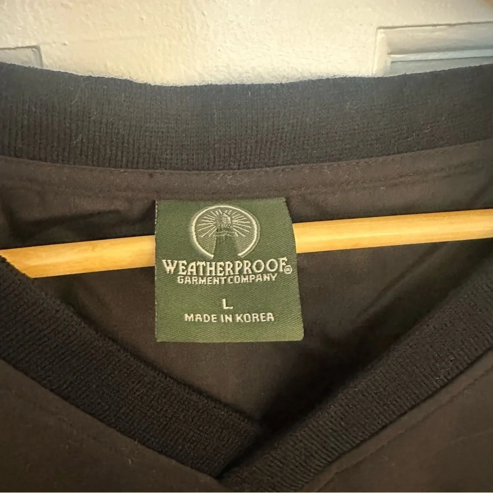 NWT Weatherproof Vintage Pullover Windbreaker Black VNeck Golf Retro 90s Grandpa - Picture 2 of 5